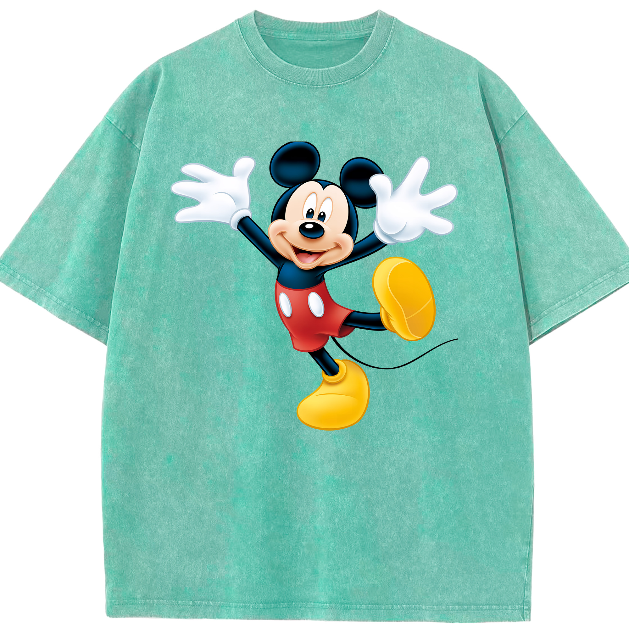 （画像用） ミッキーマウス Mickey Mouse 綿100% ヴィンテージ風 半袖Tシャツ（フロントプリント）